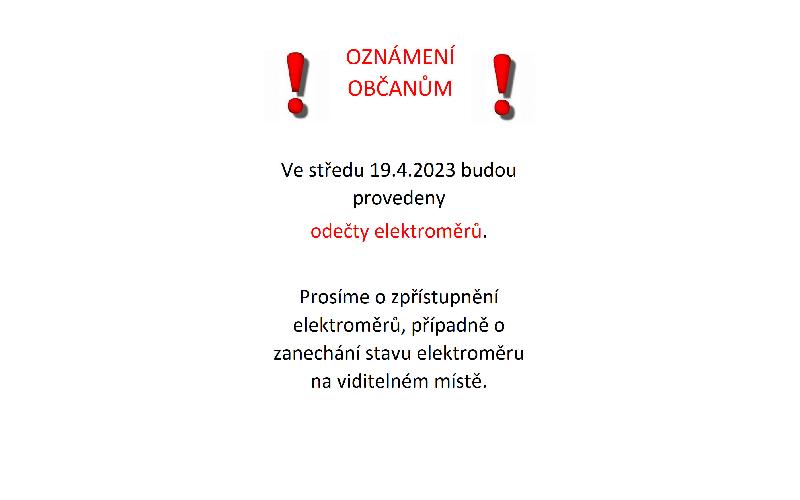 Aktuality - Odečet elektroměrů